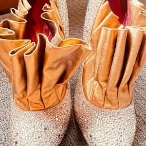 Cesare Paciotti Gold and Silver Dagger Heels